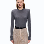 Maglia in lana merino con spalline rimovibili 107246A3FY I76 PINKO Grigio corvo 