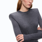Maglia in lana merino con spalline rimovibili 107246A3FY I76 PINKO Grigio corvo 