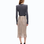 Maglia in lana merino con spalline rimovibili 107246A3FY I76 PINKO Grigio corvo 