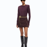 Maglia in lana merino con spalline rimovibili 107246A3FY W63 PINKO Viola prugna perfetto 