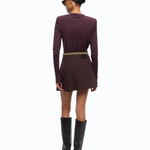 Maglia in lana merino con spalline rimovibili 107246A3FY W63 PINKO Viola prugna perfetto 