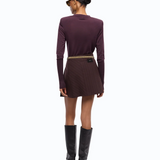 Maglia in lana merino con spalline rimovibili 107246A3FY W63 PINKO Viola prugna perfetto 