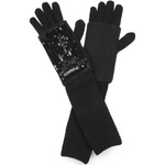 Guanti con paillettes e logo 107254A3EJ Z99 PINKO Nero limousine 