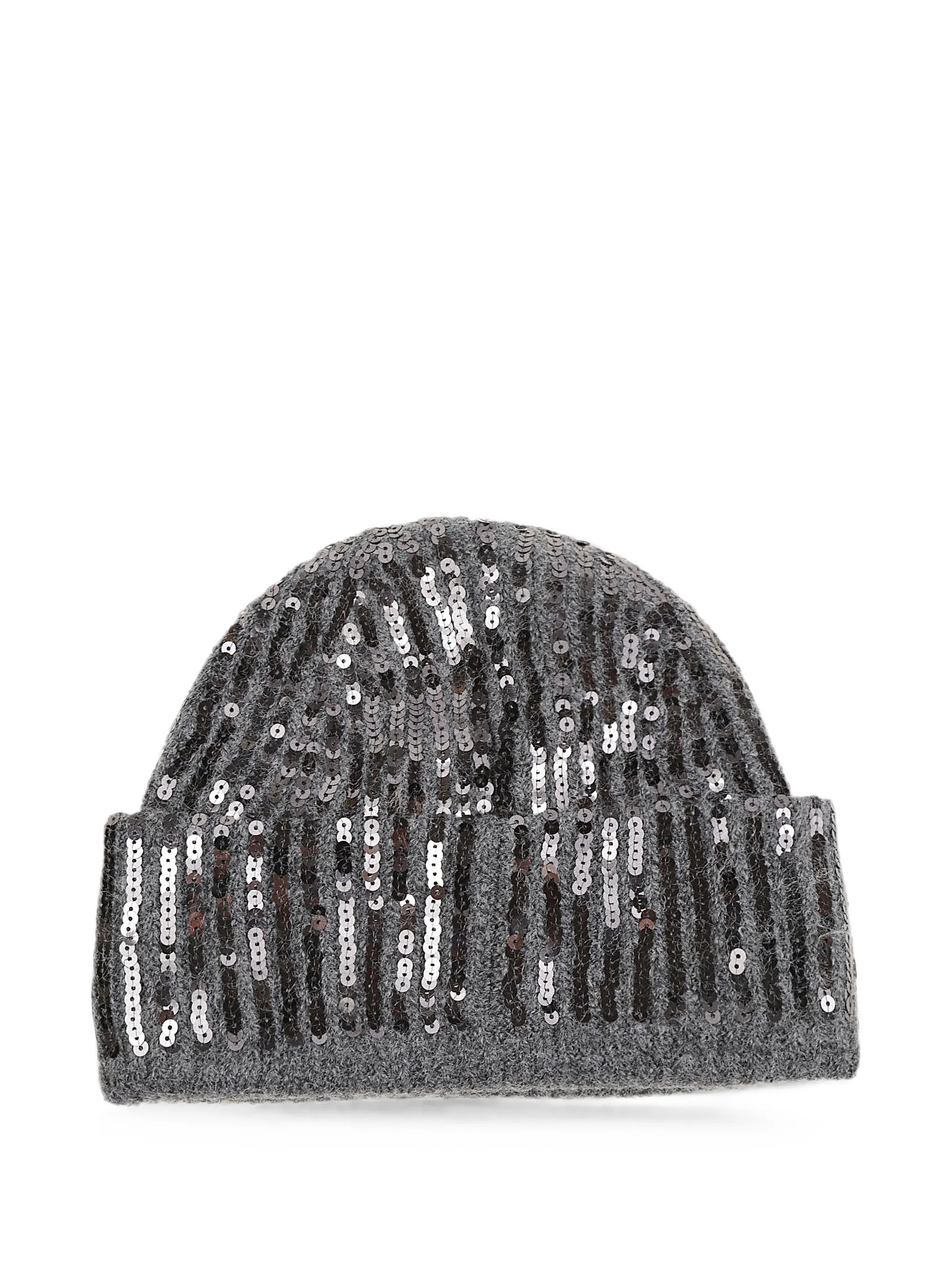 Cappello in lana con paillettes 107256A3EJ I42 PINKO Grigio pioggerella 