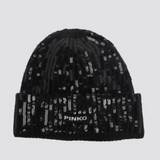 Cappello in lana con paillettes 107256A3EJ Z99 PINKO Nero limousine 