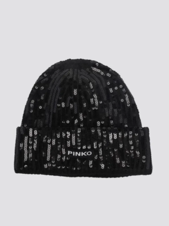 Cappello in lana con paillettes 107256A3EJ Z99 PINKO Nero limousine 