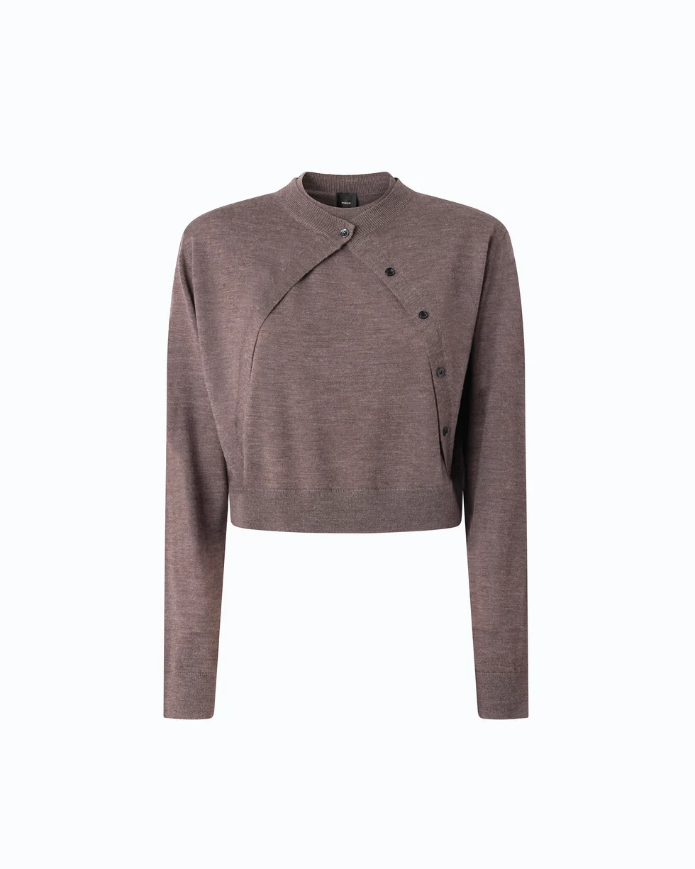 Maglia senza maniche con cardigan integrato 107259A3FY I66 PINKO Beige corda bungee 