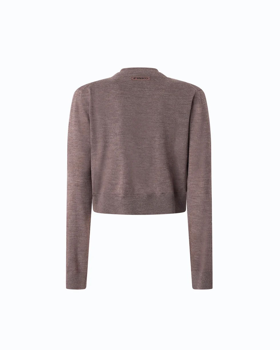 Maglia senza maniche con cardigan integrato 107259A3FY I66 PINKO Beige corda bungee 