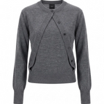 Maglia senza maniche con cardigan integrato 107259A3FY I76 PINKO Grigio corvo 