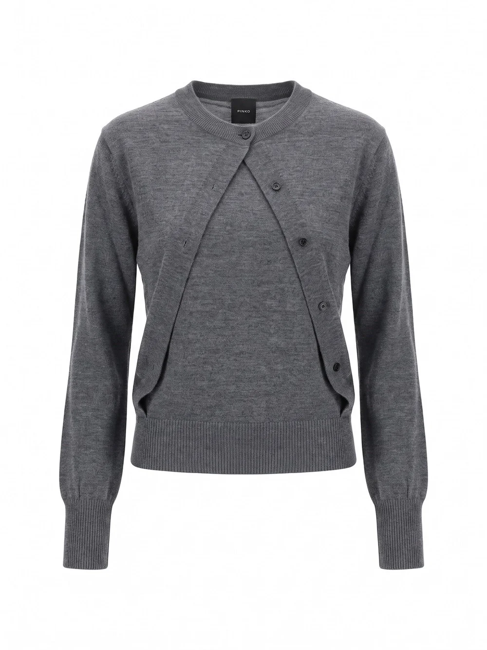 Maglia senza maniche con cardigan integrato 107259A3FY I76 PINKO Grigio corvo 