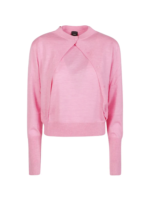 Maglia senza maniche con cardigan integrato 107259A3FY O00 PINKO Rosa garofano 