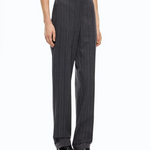 Pantaloni a sigaretta gessati in misto lana stretch 107264A3FF IN4 PINKO Mult. grigio/rosa 