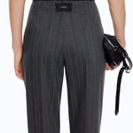 Pantaloni a sigaretta gessati in misto lana stretch 107264A3FF IN4 PINKO Mult. grigio/rosa 