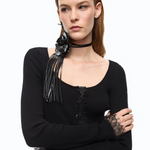 Cardigan cropped in misto seta e cashmere con pizzo 107268A3I0 Z99 PINKO Nero limousine 