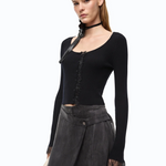 Cardigan cropped in misto seta e cashmere con pizzo 107268A3I0 Z99 PINKO Nero limousine 