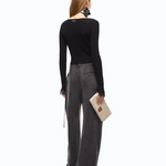 Cardigan cropped in misto seta e cashmere con pizzo 107268A3I0 Z99 PINKO Nero limousine 