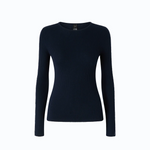 Maglia a costine con pizzo 107269A3I0 G02 PINKO Blu-eclissi totale 