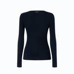 Maglia a costine con pizzo 107269A3I0 G02 PINKO Blu-eclissi totale 