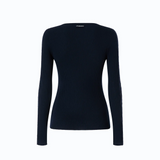 Maglia a costine con pizzo 107269A3I0 G02 PINKO Blu-eclissi totale 