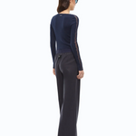 Maglia a costine con pizzo 107269A3I0 G02 PINKO Blu-eclissi totale 