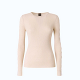 Maglia a costine con pizzo 107269A3I0 I20 PINKO Beige-piuma 