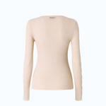 Maglia a costine con pizzo 107269A3I0 I20 PINKO Beige-piuma 