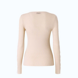 Maglia a costine con pizzo 107269A3I0 I20 PINKO Beige-piuma 