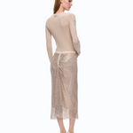 Maglia a costine con pizzo 107269A3I0 I20 PINKO Beige-piuma 