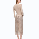 Maglia a costine con pizzo 107269A3I0 I20 PINKO Beige-piuma 