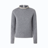 Maglia in misto lana con collo gioiello 107274A3GI II2 PINKO Grigio monumento 