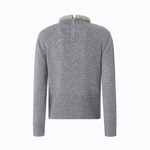 Maglia in misto lana con collo gioiello 107274A3GI II2 PINKO Grigio monumento 