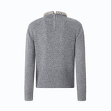 Maglia in misto lana con collo gioiello 107274A3GI II2 PINKO Grigio monumento 