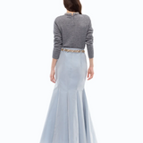Maglia in misto lana con collo gioiello 107274A3GI II2 PINKO Grigio monumento 