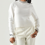 Maglia in misto lana con collo gioiello 107274A3GI Z03 PINKO Bianco inverno 