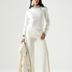 Maglia in misto lana con collo gioiello 107274A3GI Z03 PINKO Bianco inverno 