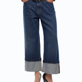 Jeans cropped con cintura in pelle 107277A3HG PJB PINKO Lavaggio scuro 