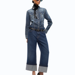 Jeans cropped con cintura in pelle 107277A3HG PJB PINKO Lavaggio scuro 