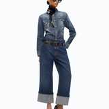 Jeans cropped con cintura in pelle 107277A3HG PJB PINKO Lavaggio scuro 