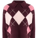 Polo in lana fantasia 107286A3IE YN2 PINKO Bordeaux/rosa 