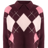 Polo in lana fantasia 107286A3IE YN2 PINKO Bordeaux/rosa 