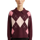 Polo in lana fantasia 107286A3IE YN2 PINKO Bordeaux/rosa 