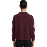 Polo in lana fantasia 107286A3IE YN2 PINKO Bordeaux/rosa 