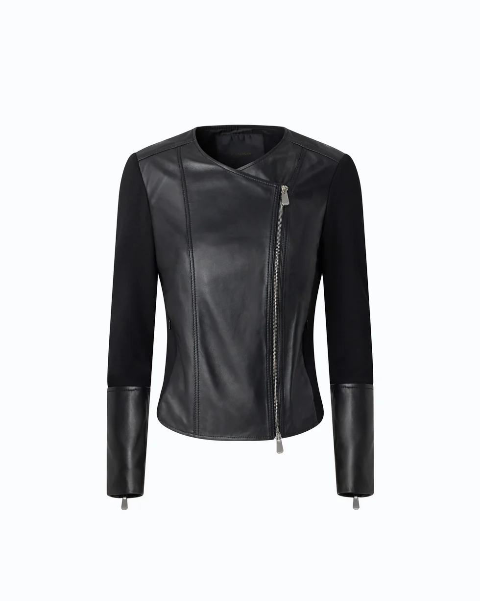 Giubbino biker ibrido 107294Y75K Z99 PINKO Nero limousine 
