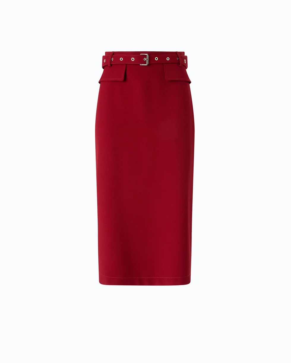 Gonna pencil con cintura 107295A3DA R59 PINKO Rosso rio 