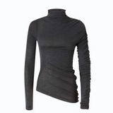 Maglia lupetto con fondo asimmetrico 107316A3H0 I76 PINKO Grigio corvo 