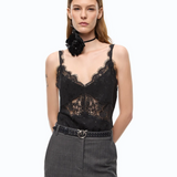 Top lingerie con pizzo 107319A3FC Z99 PINKO Nero limousine 