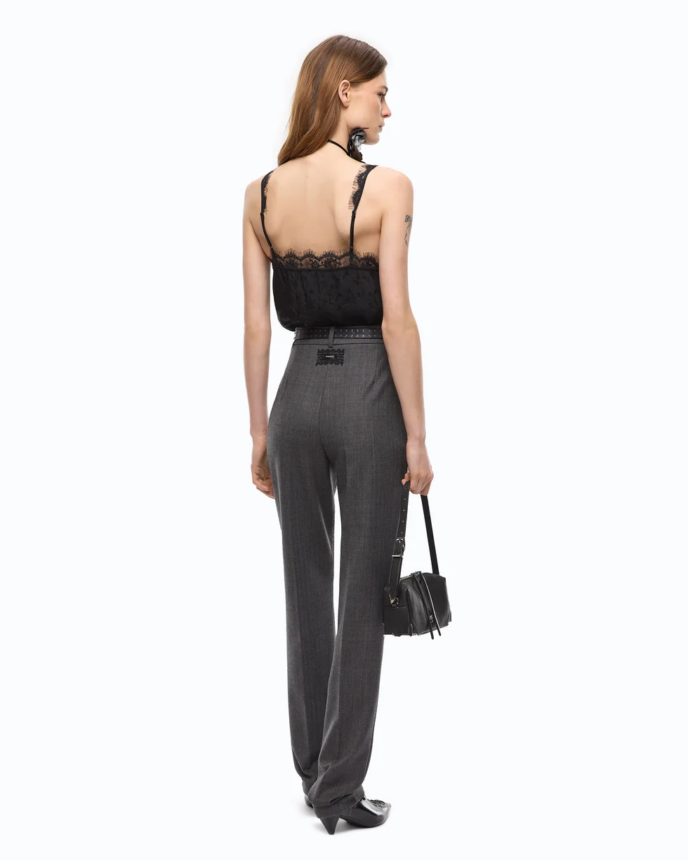Top lingerie con pizzo 107319A3FC Z99 PINKO Nero limousine 