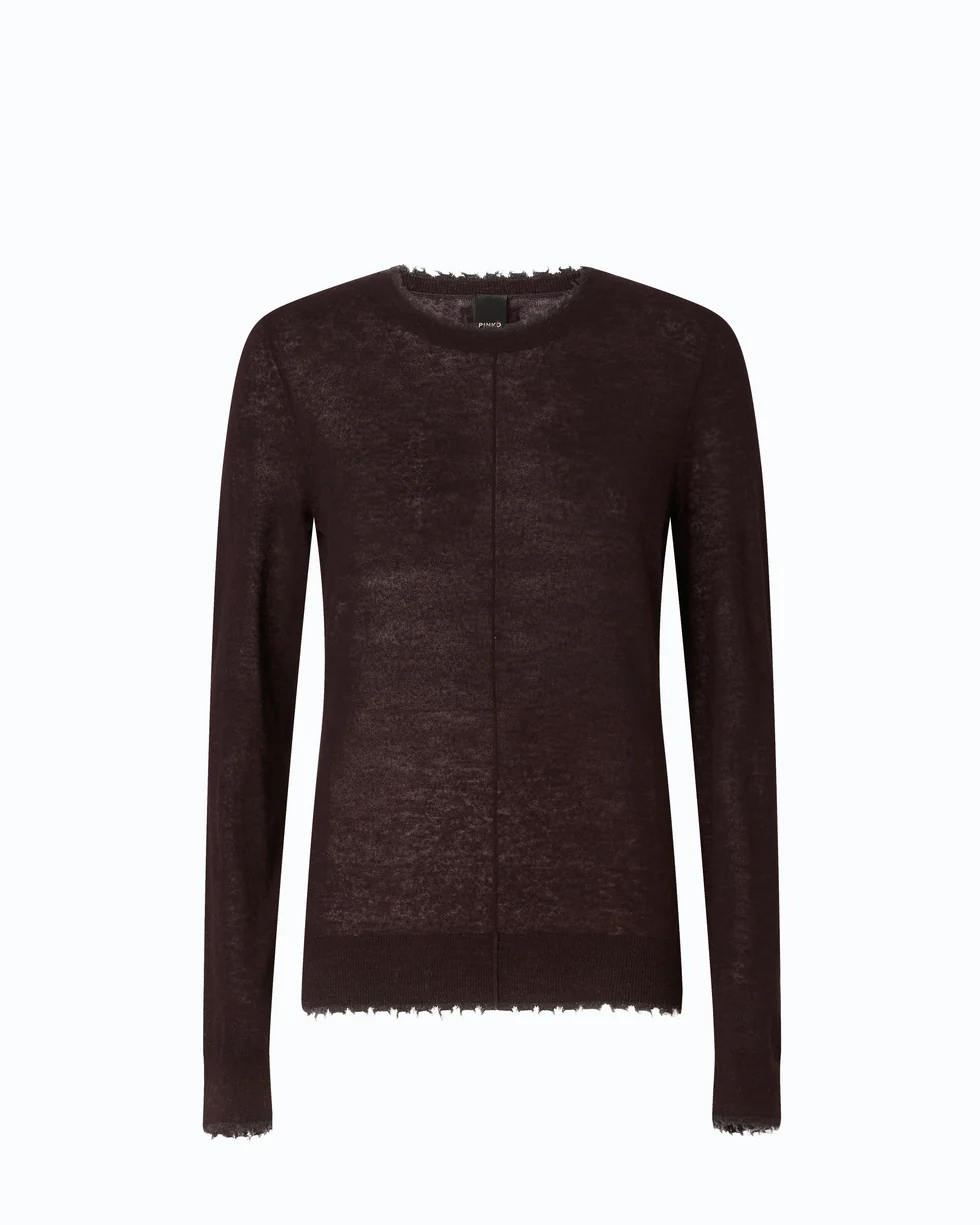 Maglia leggera in lana e cashmere 107328A3IQ M05 PINKO Marrone java 