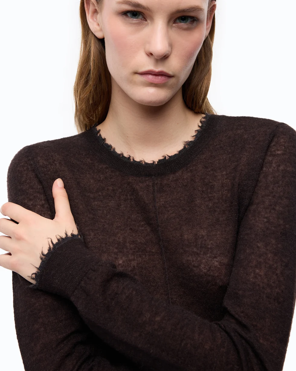 Maglia leggera in lana e cashmere 107328A3IQ M05 PINKO Marrone java 