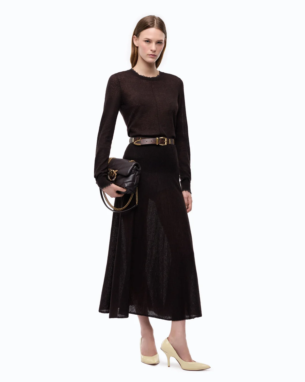 Maglia leggera in lana e cashmere 107328A3IQ M05 PINKO Marrone java 
